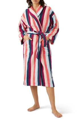 Stripe Print Towel Robe